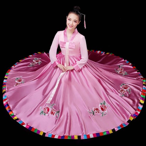 Korean ethnic classical dance costumes Hanbok female ethnic minority big swing skirts performance costumes Korean dancers dance skirts